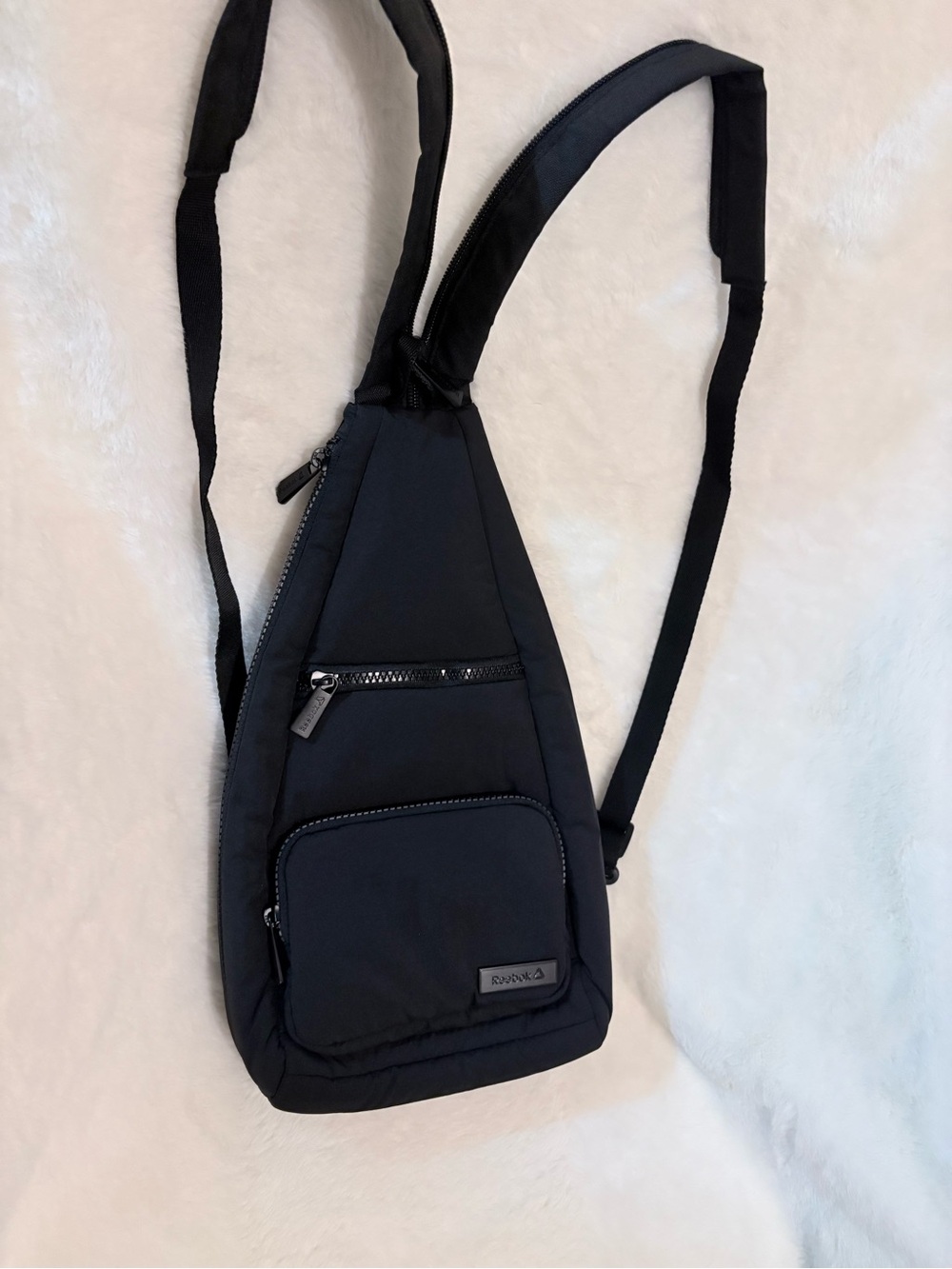 Black Asymmetric Sling Bag - Packable Crossbody for Everyday